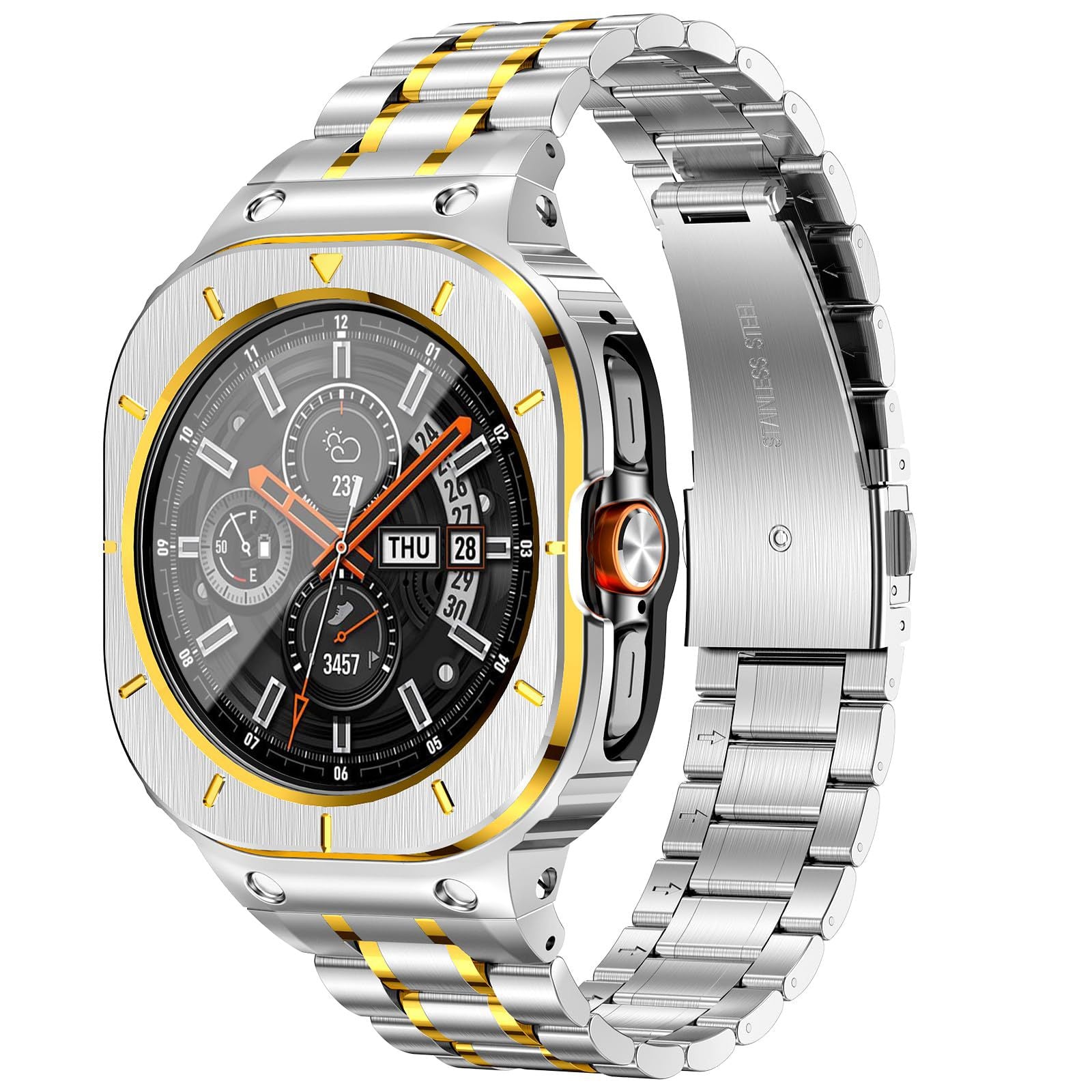 Moktan Sabai FortisGuard Rugged Case Set Galaxy Watch Rugged Case Set Silver & Gold Samsung Watch Ultra 47mm