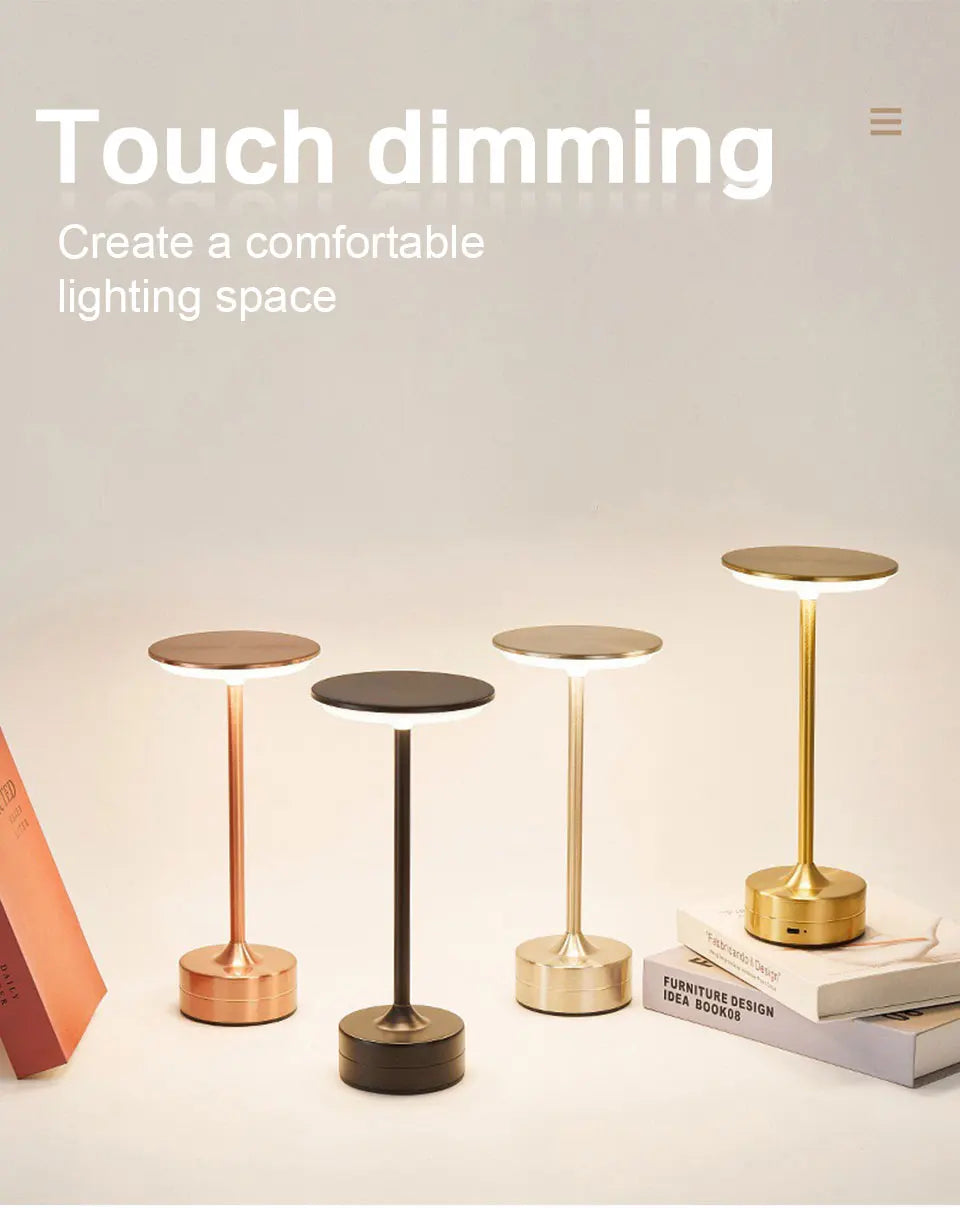Moktan Sabai Touch Sensor LED Table Lamp USB Rechargeable Portable Night Light for Bedroom Bar