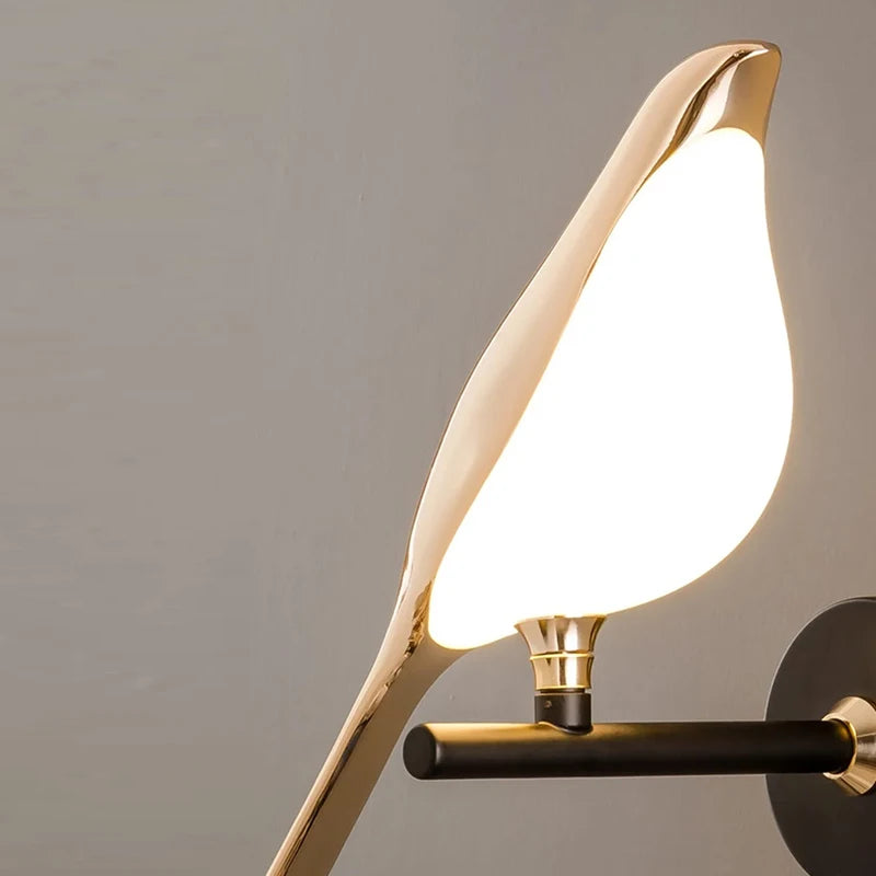 Moktan Sabai Nordic Golden Bird LED Wall Lamp Bedroom Bedside Living Room Bar Decorative Sconce