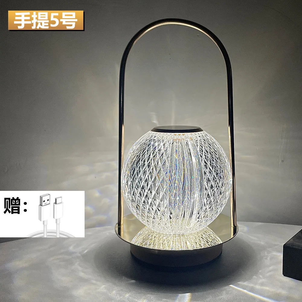 Moktan Sabai Portable Metal LED Desk Lamp USB Rechargeable Bedside Night Light Decor