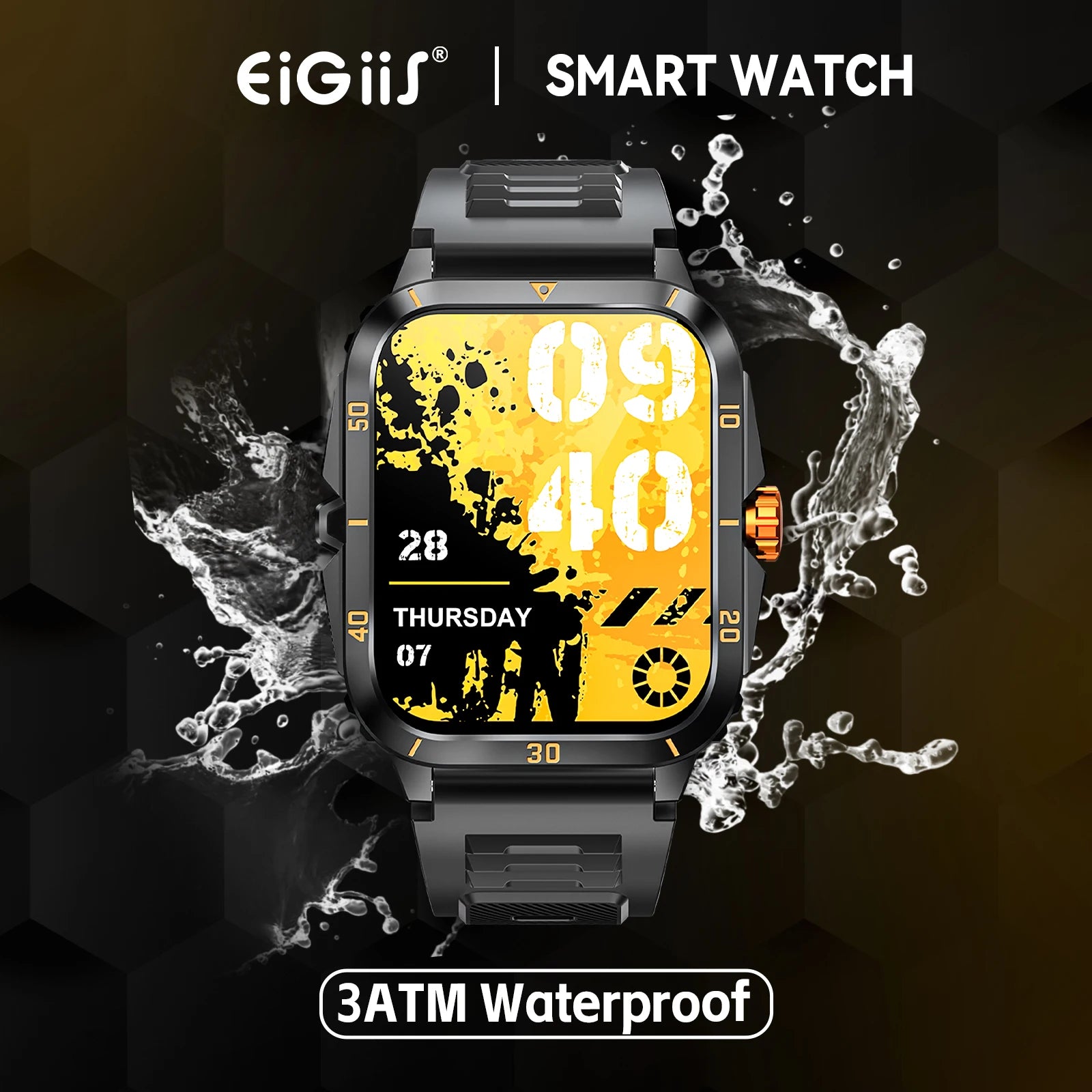Moktan Sabai Men’s Smart Watch 3ATM Waterproof with Heart Rate, Blood Pressure & 100+ Sport Modes