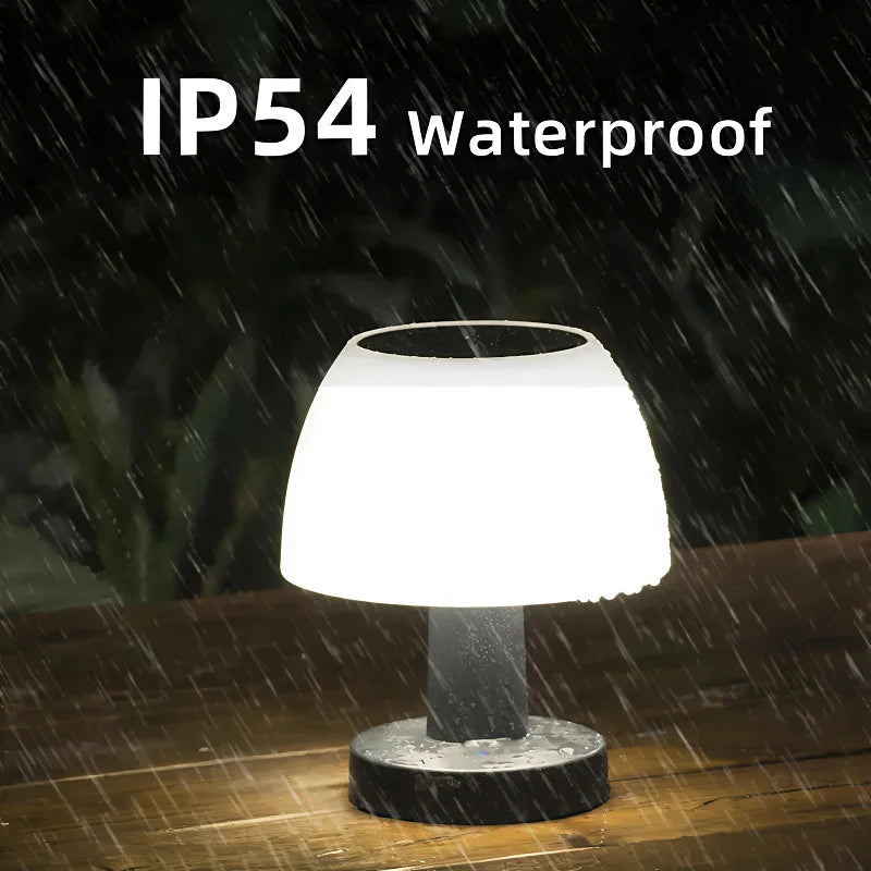Solar LED Table Lamp Outdoor Rechargeable Cordless Desk Light for Home Décor