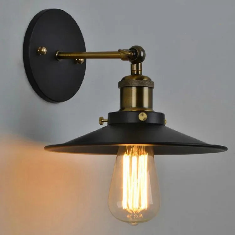 Moktan Sabai Wooden Wall Lamp with Switch – Modern E27 Color Sconce for Bedroom & Living Room Black-B No light bulb