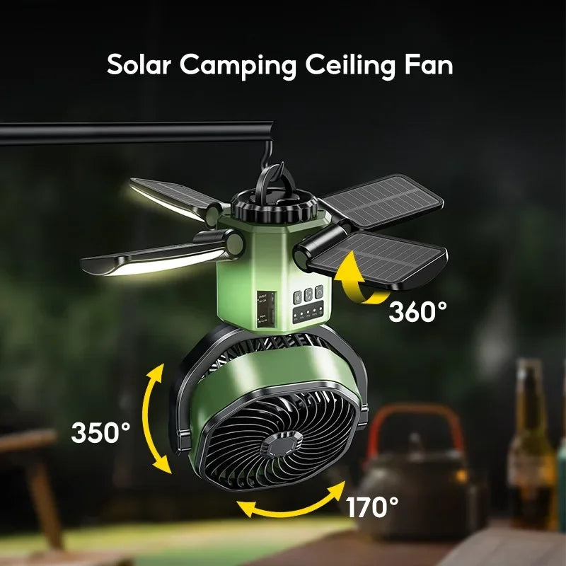 Moktan Sabai Rechargeable Camping Fan | Battery Powered Fan with 6000mAh Battery | Portable Cooling and LED Light for Outdoor Adventures