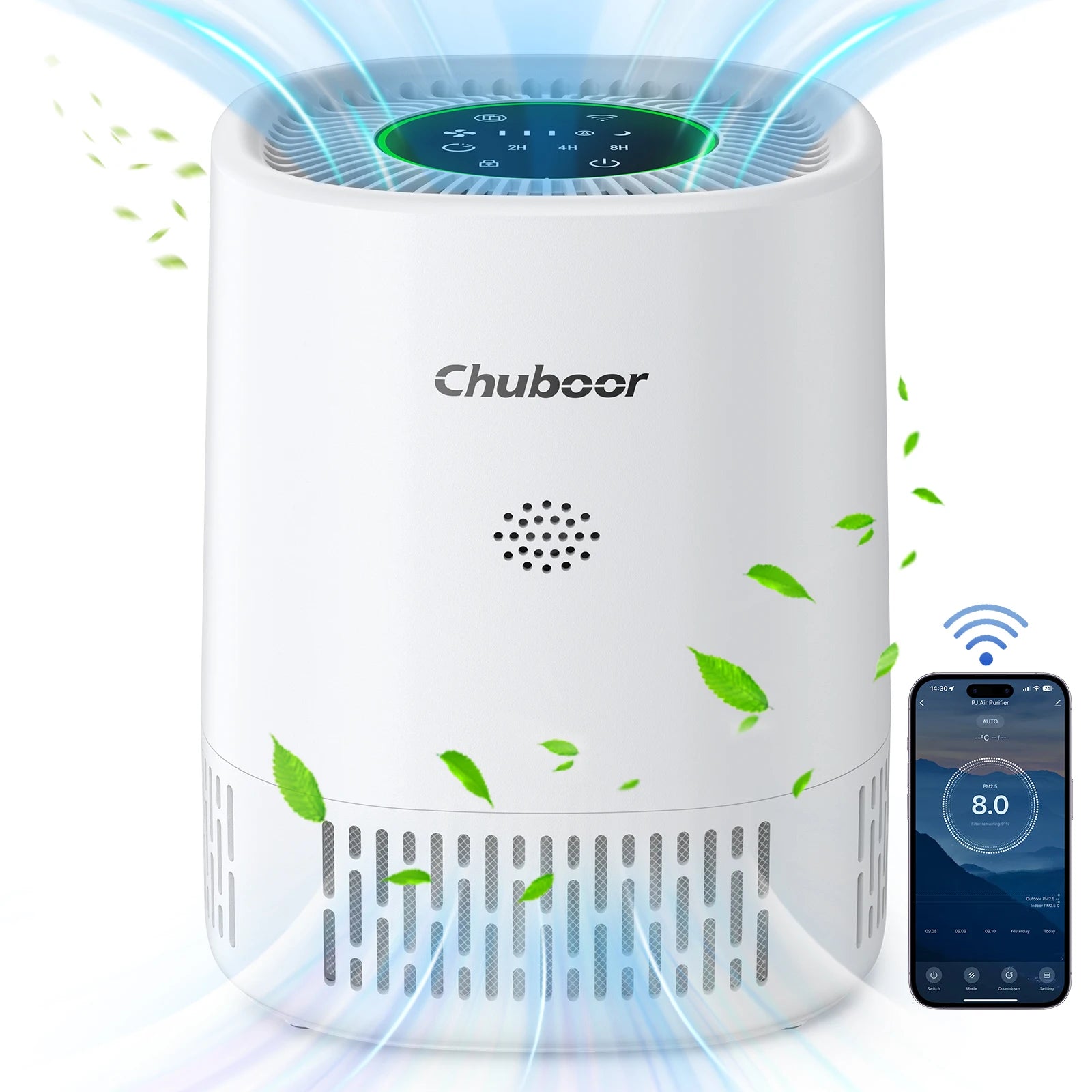 Moktan Sabai Air Purifier for Bedroom Home with HEPA Filter Smoke Allergies Pet Odor Dust