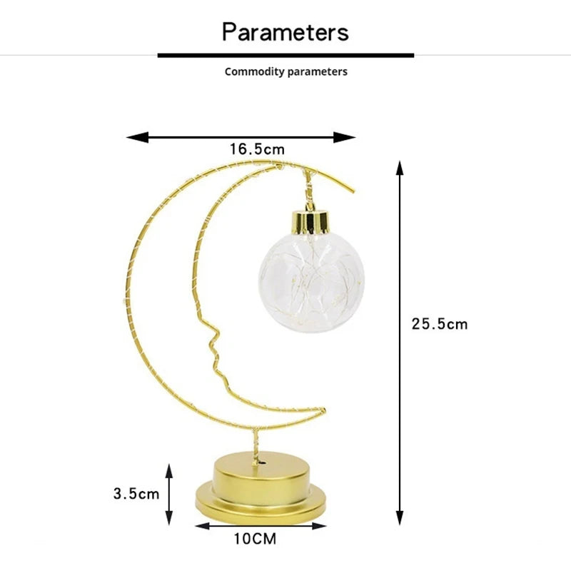 Moktan Sabai Moon Star LED Night Light Heart Iron Decor Indoor Lamp Gift Bedroom Ornament