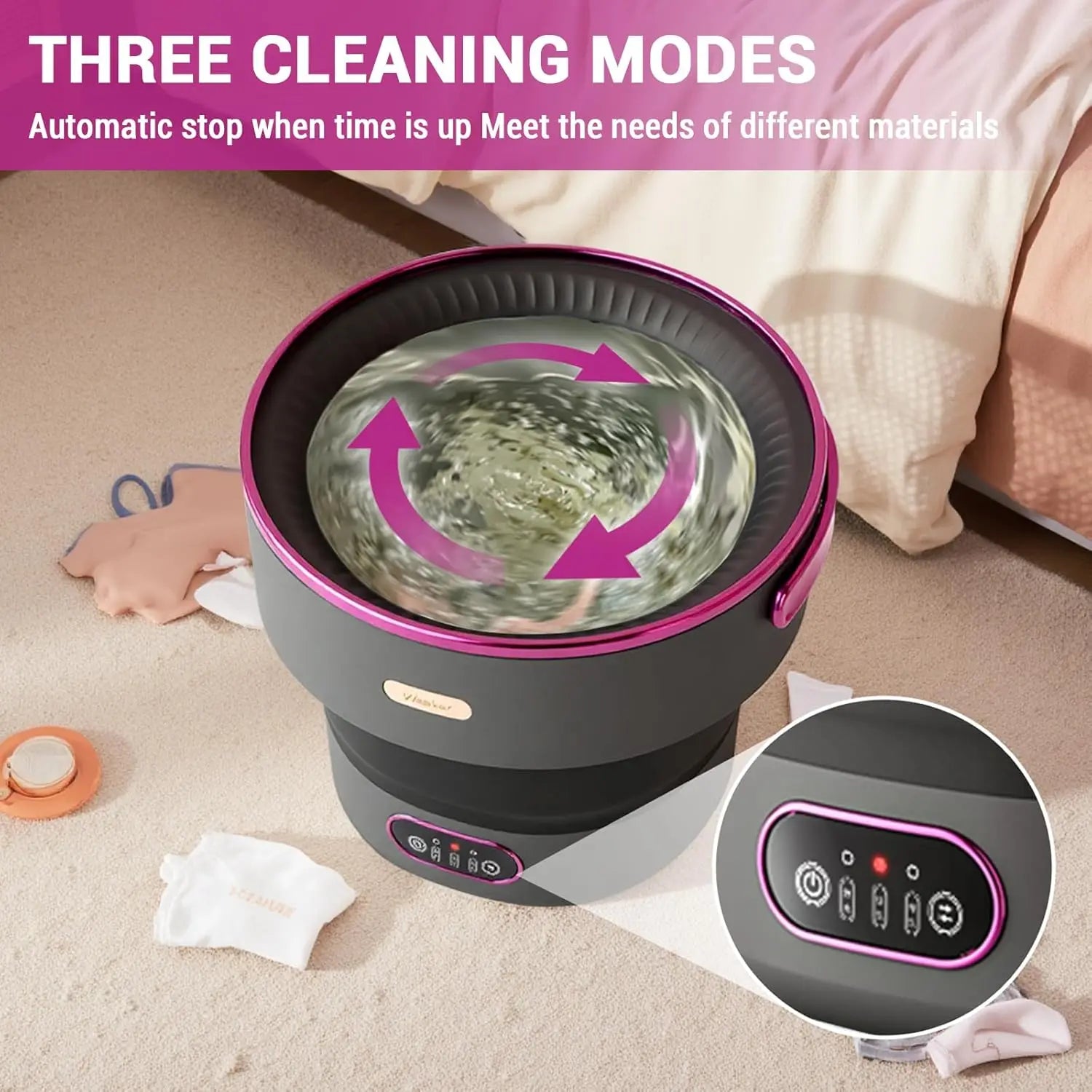 Moktan Sabai Portable 13L Mini Washing Machine Foldable with Spin Basket 4 Modes for Baby Clothes
