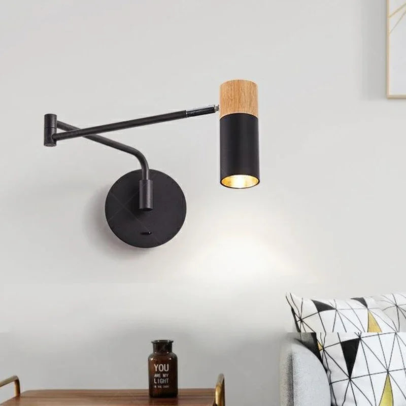 Moktan Sabai Modern Adjustable Wall Sconce Telescopic Reading Lamp Bedroom Living Room