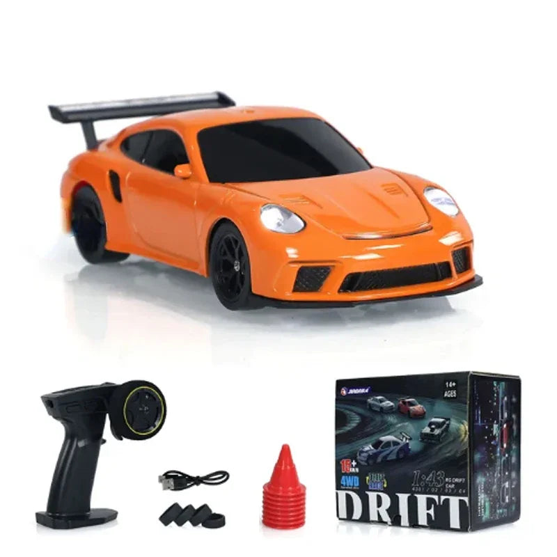 Moktan Sabai Mini RC Drift Car 1:43 Scale 4WD Remote Control Racing Vehicle Toy Orange