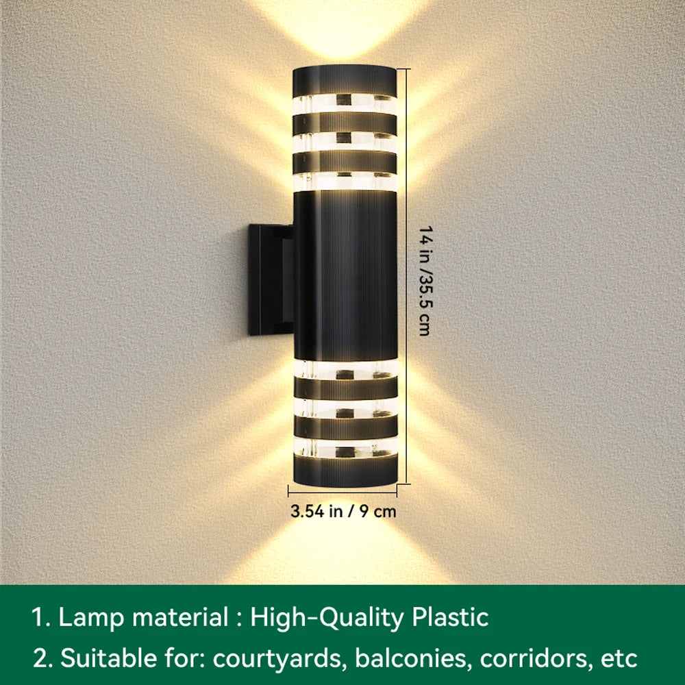 Moktan Sabai LED Outdoor Waterproof Wall Light | E27 Exterior Porch Stair Lamp Fixture Three Circle 1
