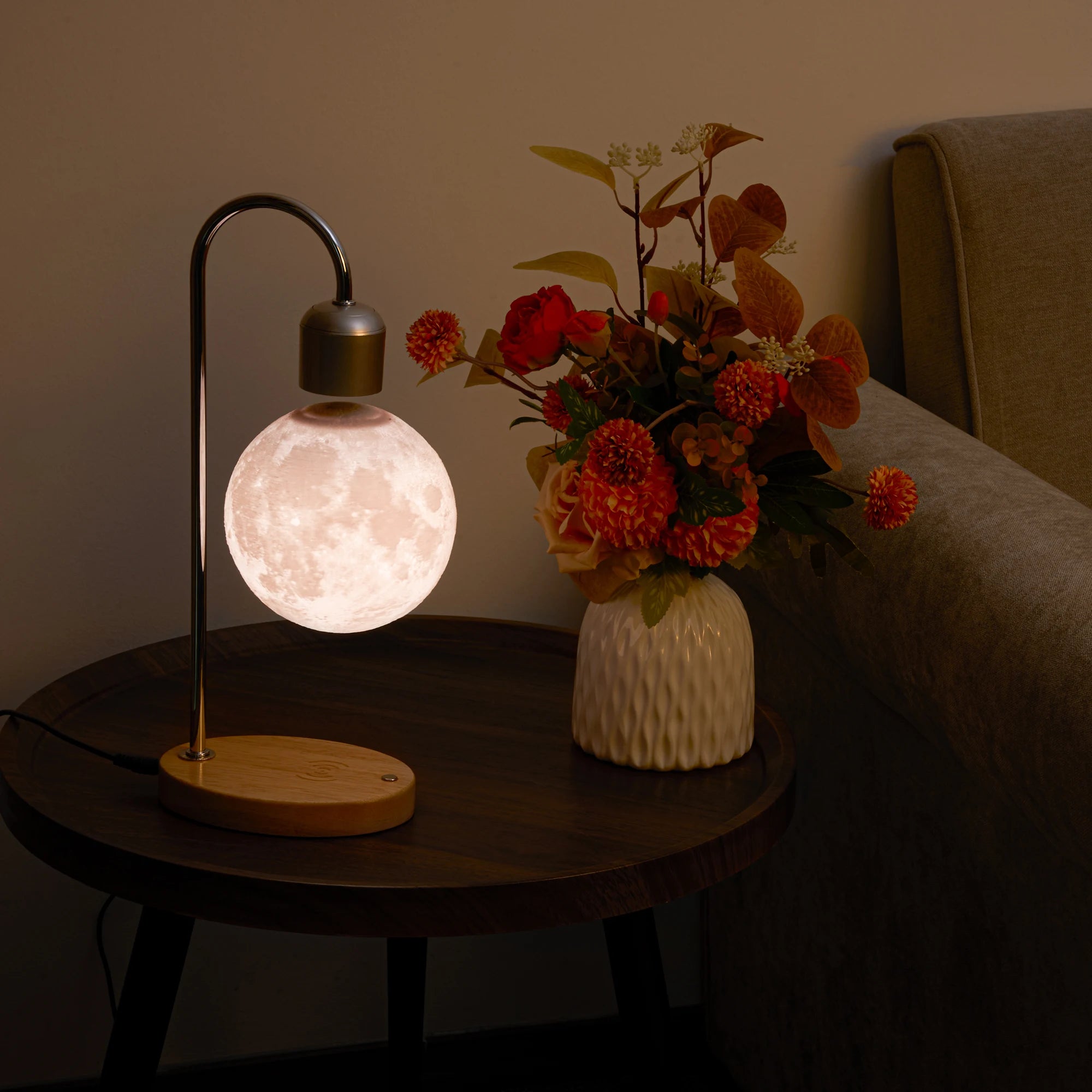 Moktan Sabai Floating Moon Lamp Magnetic Levitating LED Night Light Zero Gravity Desk Decor