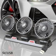 Moktan Sabai Dual Head Car Fan | 12 Volt Fan with 360° Rotation & Adjustable Airflow | Portable Cooling Solution for Cars 3 Head