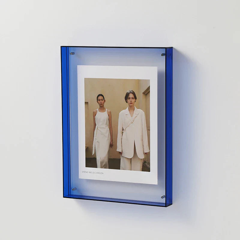 Moktan Sabai Acrylic Floating Frame | Transparent Photo Display Blue 21x30cm