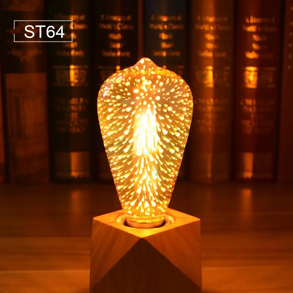 Moktan Sabai 3D Fireworks LED Bulb E27 Vintage Retro Colorful Decorative Light ST64 ST64