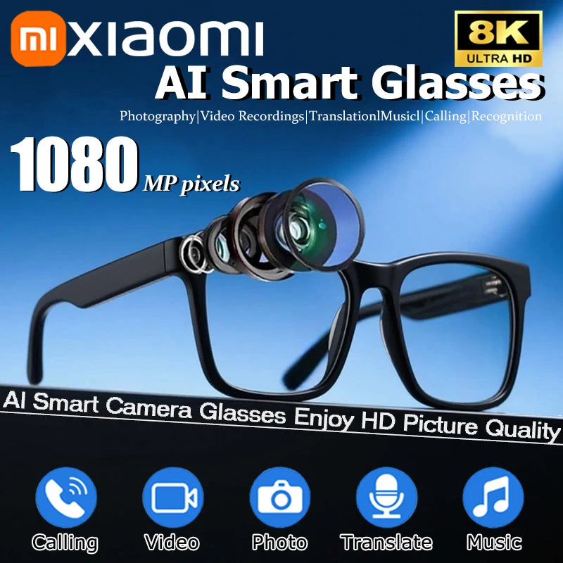 Moktan Sabai AI Smart Glasses Photochromic Camera Bluetooth Call Music Voice Assistant
