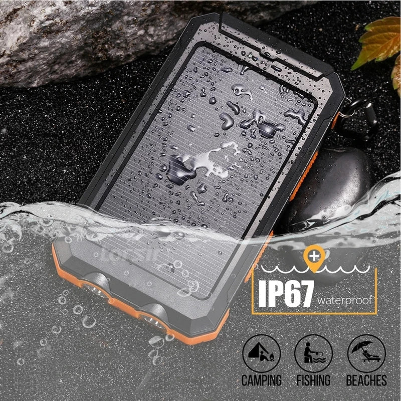 Moktan Sabai Solar Power Bank 20000mAh Portable Charger External Battery LED Light for Phones