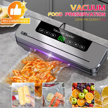 Food Vacuum Sealer Machine Wet Dry Modes with UV and Built-in Cutter for Storage