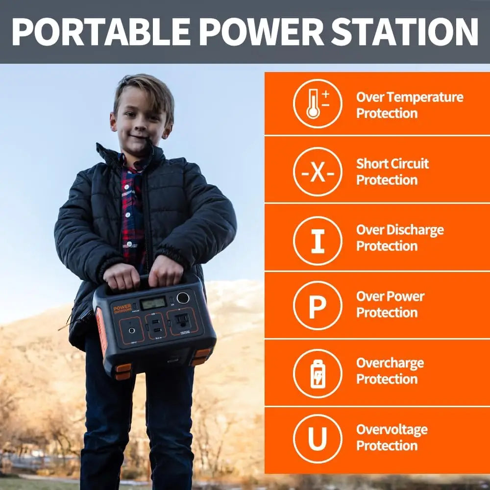 Portable Solar Generator 290Wh Power Station Backup Battery with AC Outlet