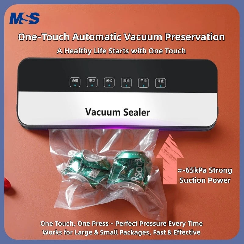 Moktan Sabai Vacuum Sealer Machine for Food Storage Dry Wet Auto Seal Cutter Touch Control 80KPa