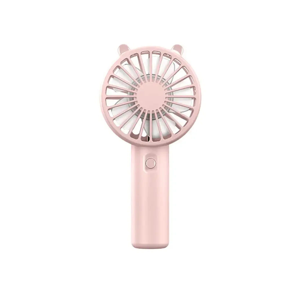Moktan Sabai Portable Hand Fan | Mini Handheld Fan with 3-Speed Airflow Control | USB Rechargeable for On-the-Go Comfort Pink