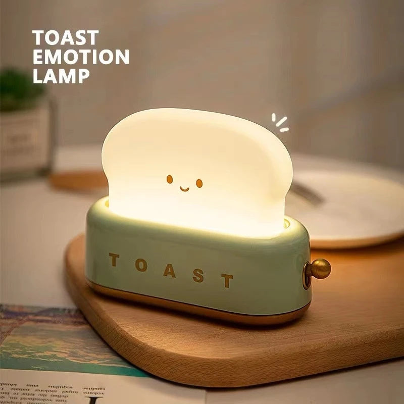 Moktan Sabai Toast Night Light LED Bedside Desk Lamp USB Rechargeable Cute Bedroom Gift