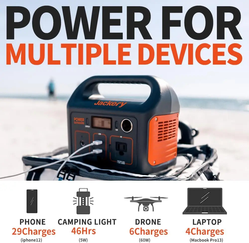 Portable Solar Generator 290Wh Power Station Backup Battery with AC Outlet