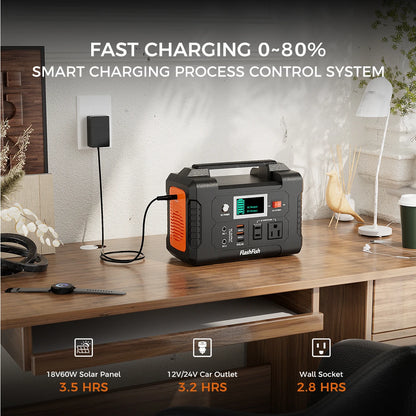 Portable Power Station 200W Solar Generator 151Wh Backup Battery for Camping