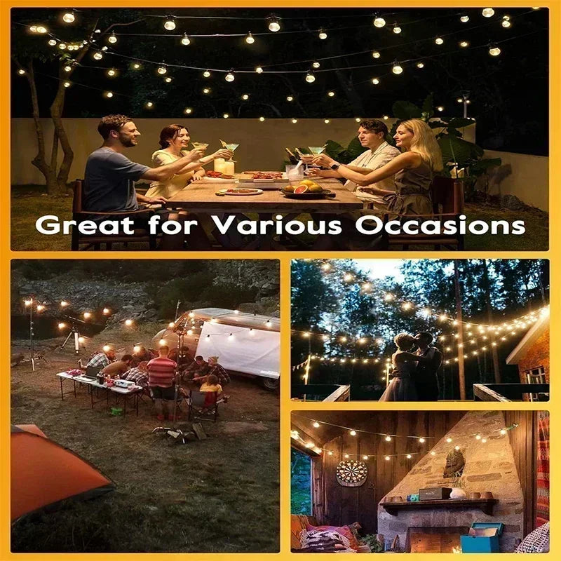 Moktan Sabai G40 Solar String Lights Outdoor 8 Modes Globe Bulb Waterproof Patio Garden Decor