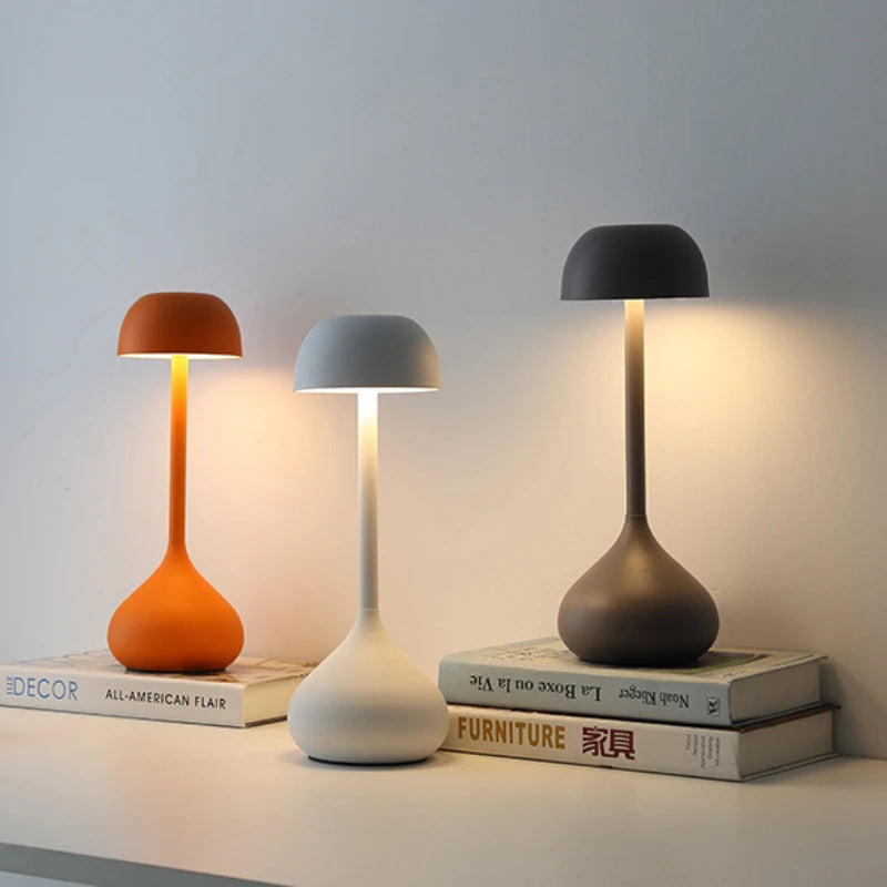 Moktan Sabai Touch Dimmable Mushroom Table Lamp | Portable Rechargeable Desk Night Light