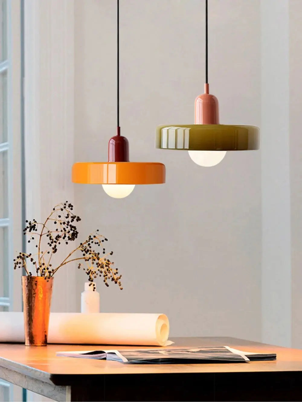 Moktan Sabai Nordic Bauhaus Glass Chandelier – Retro Dining Room Pendant Light for Living Room