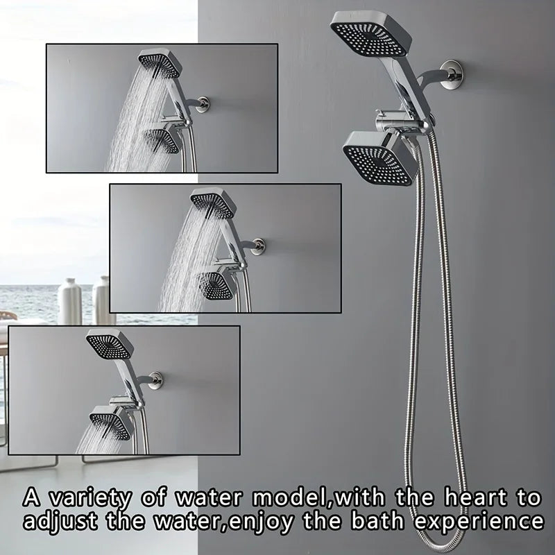 Moktan Sabai High-Flow 2-in-1 Handheld & Rain Shower Head Set Square Wall-Mounted Bathroom