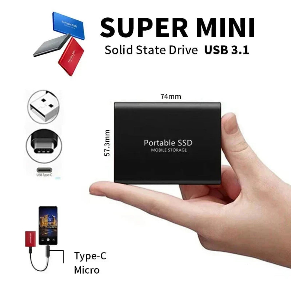 Moktan Sabai 2TB External SSD USB 3.1 & USB-C Portable Solid State Drive