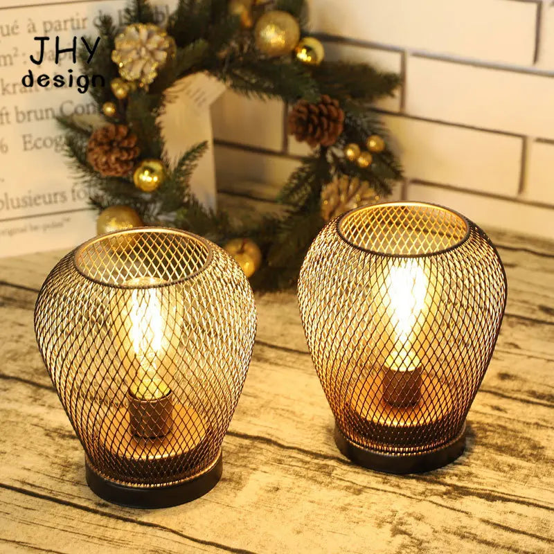 Moktan Sabai 2 Pack Cordless LED Lantern Table Lamps Battery Powered Wireless Indoor Outdoor