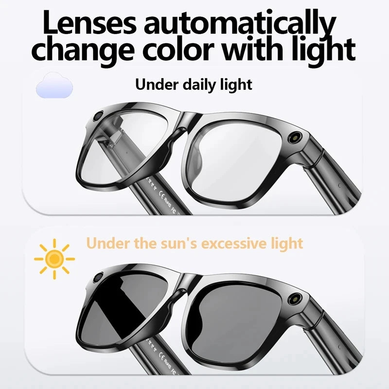 Moktan Sabai AI Smart Glasses Photochromic Camera Bluetooth Call Music Voice Assistant