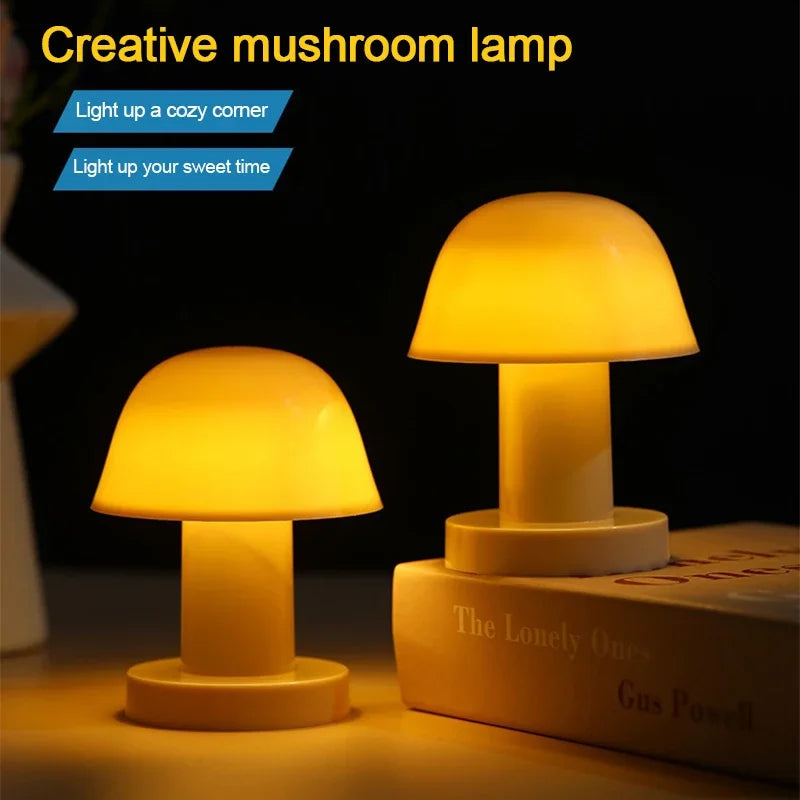 Moktan Sabai Mini Mushroom LED Night Light Battery Powered Portable Desk Lamp Home Decor