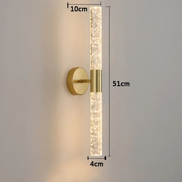 Moktan Sabai Nordic Crystal Rod LED Wall Lamp Bedroom Bedside Living Room AC85-265V Light