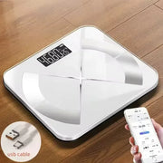 Moktan Sabai Smart Digital Scale with LED Display – USB Rechargeable Electronic Home Device YLTZC-white