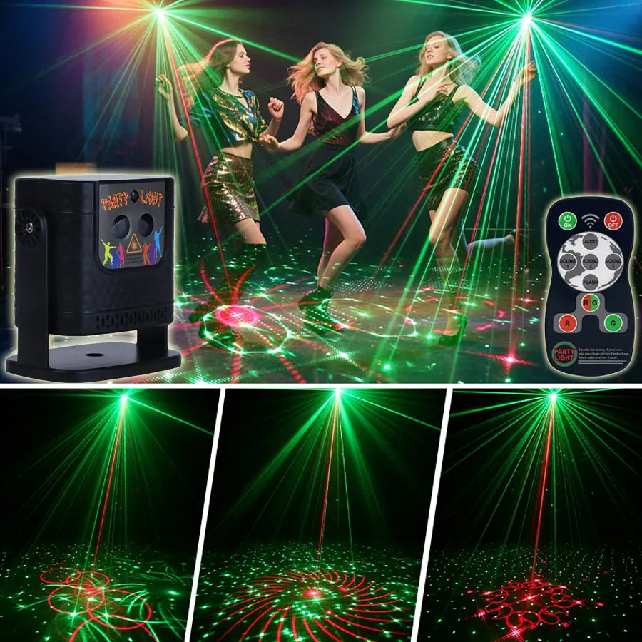 Moktan Sabai Laser Party Light DJ Disco Projector with 60 Patterns RGB Stage Light for Events black DC 5V USB