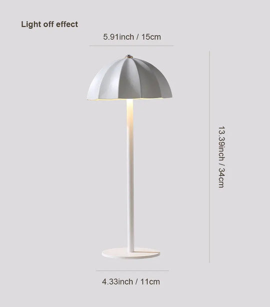 Moktan Sabai LED Metal Table Lamp Rechargeable Touch Dimmable Desk Lamp Umbrella Shade