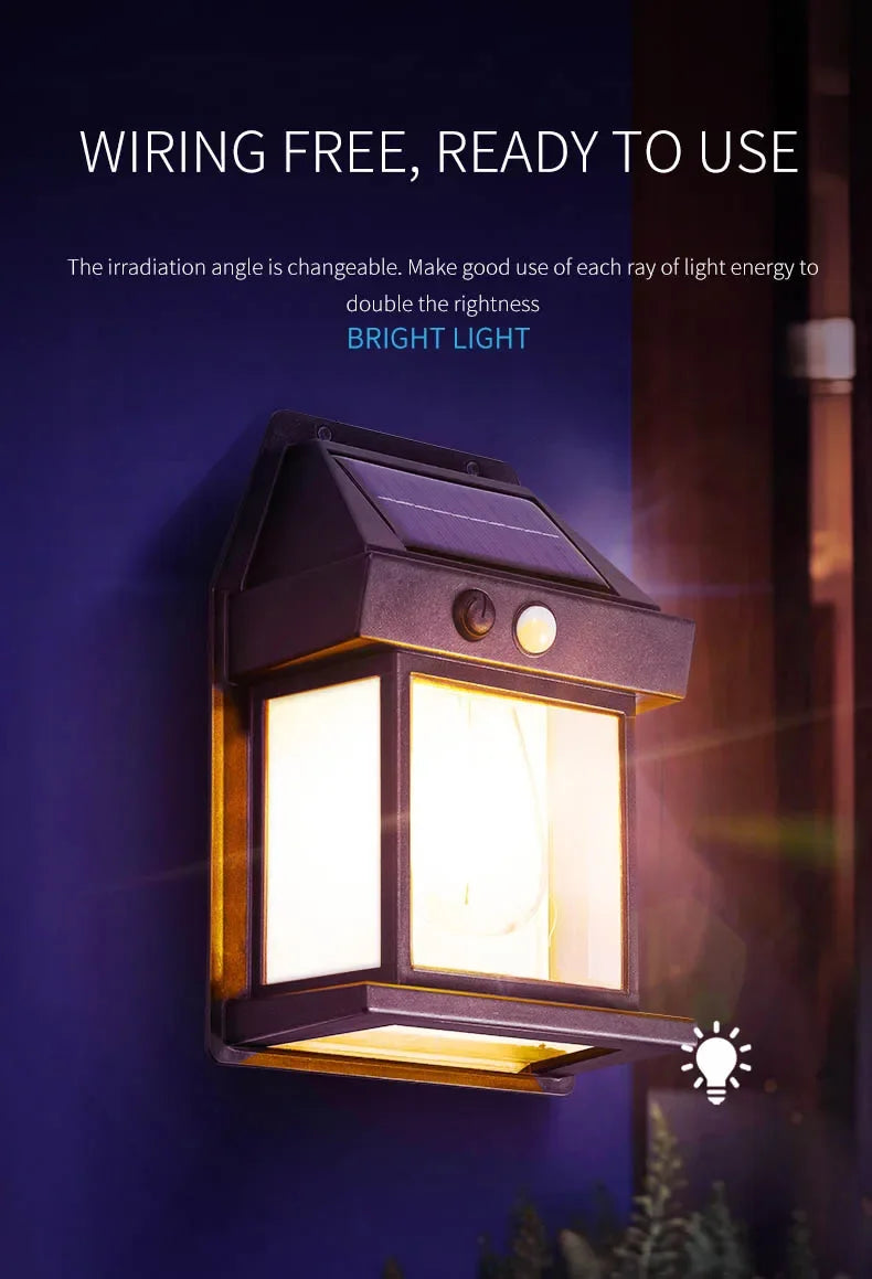 Moktan Sabai Powerful Solar Wall Light – Waterproof LED Fence Lamp with Light Sensor Outdoor