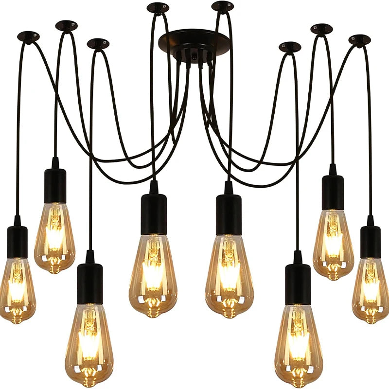 Moktan Sabai Spider Chandelier 8 Head E27 Pendant Light Vintage Industrial Ceiling Lamp