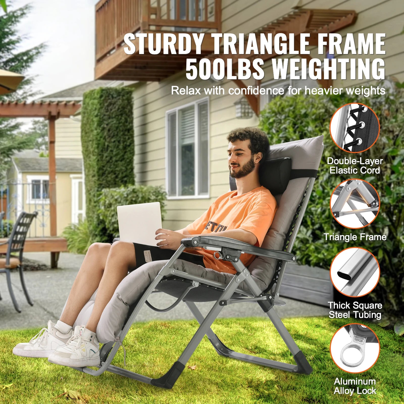 Moktan Sabai Zero Gravity Recliner Chair Adjustable Anti Gravity Lounge Chair with Cup Holder