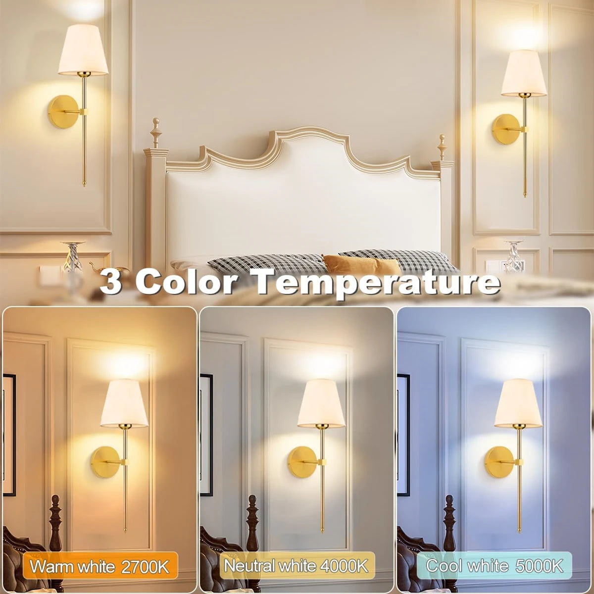Moktan Sabai Wireless Rechargeable Wall Lamp Dimmable LED Battery Light with Remote Control