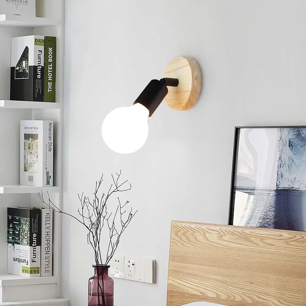Moktan Sabai Vintage Industrial Wall Sconce – Retro E27 Bedside Lamp for Bedroom & Dining Room