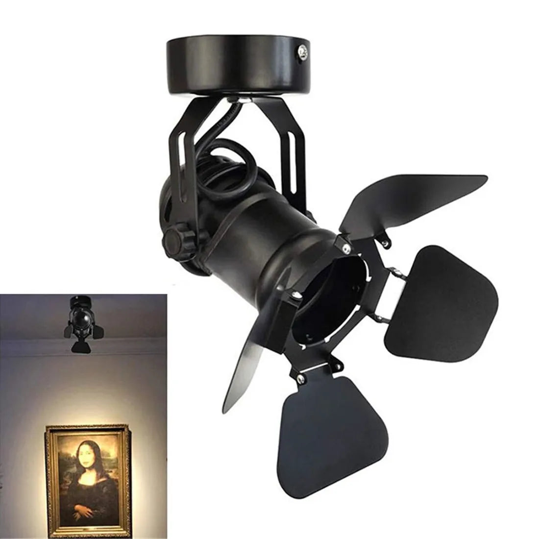 Moktan Sabai Industrial Vintage LED Ceiling Spotlight Barn Door Art Gallery Hallway Stage