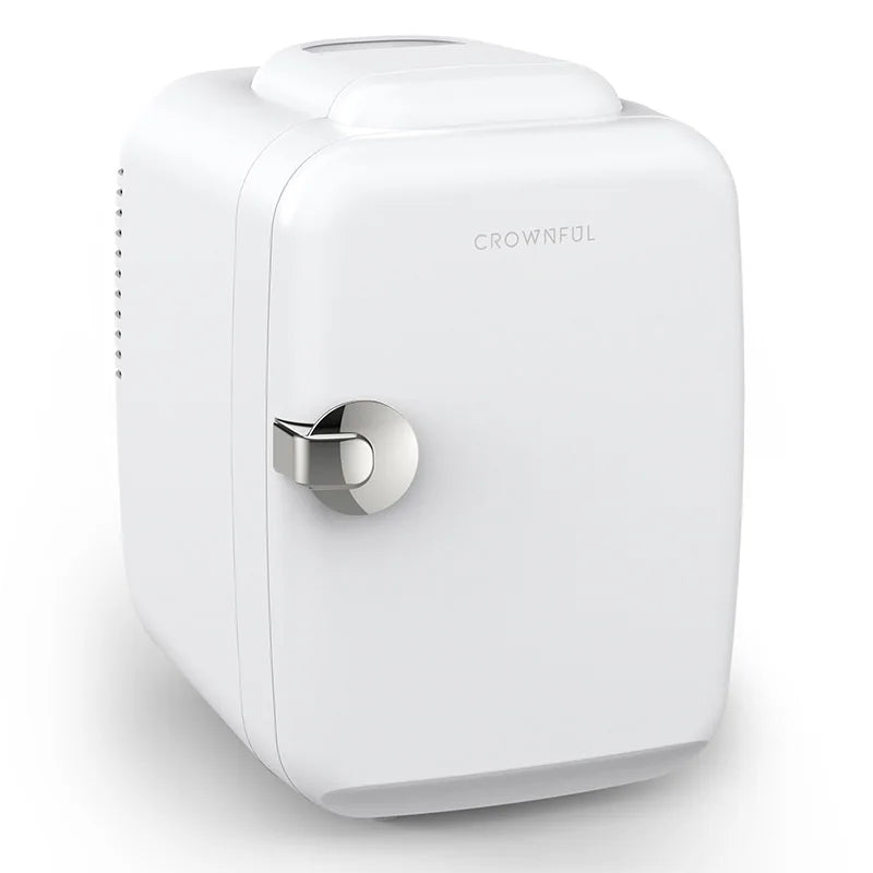 Moktan Sabai Crownful 4L Mini Fridge Portable Beauty Cooler Warmer Car Home Travel White