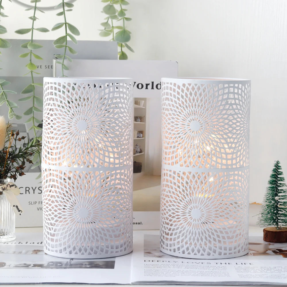 Moktan Sabai 2Pcs Battery LED Table Lamps – Modern Cylinder Cordless Lights for Home & Wedding