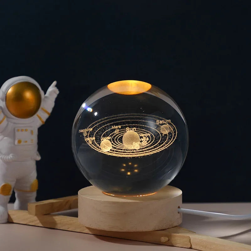 Moktan Sabai 3D Galaxy Crystal Ball Night Light USB LED Moon Lamp Home Decor Gift Planet