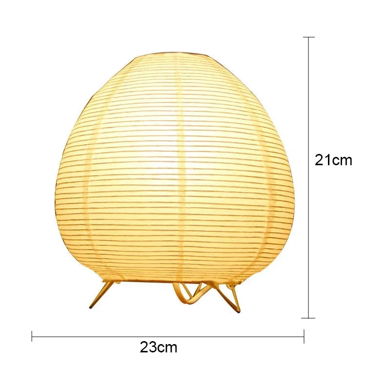Moktan Sabai Japanese LED Lantern Table Lamp Rice Paper Bedside Light Living Room Bedroom Decor