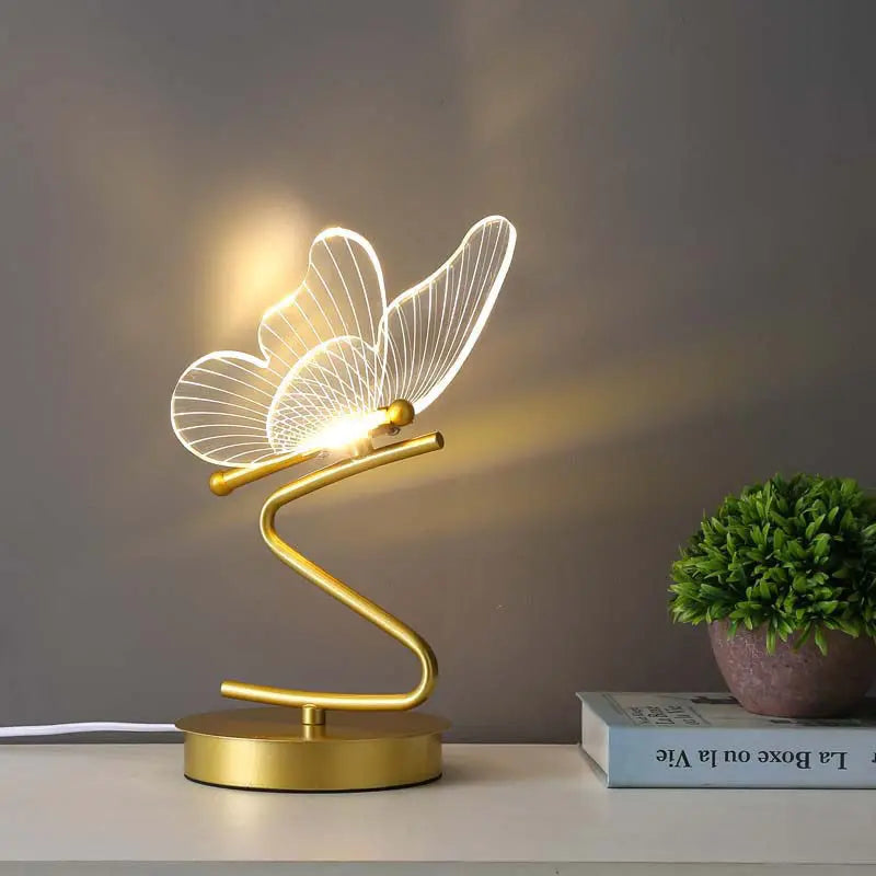 Moktan Sabai Nordic Butterfly Table Lamp LED USB Bedside Desk Light Bedroom Home Decor 3 Light Colour